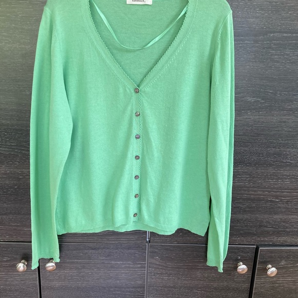 Sandwich Pale Green Cardigan Large - Picture 6 of 8